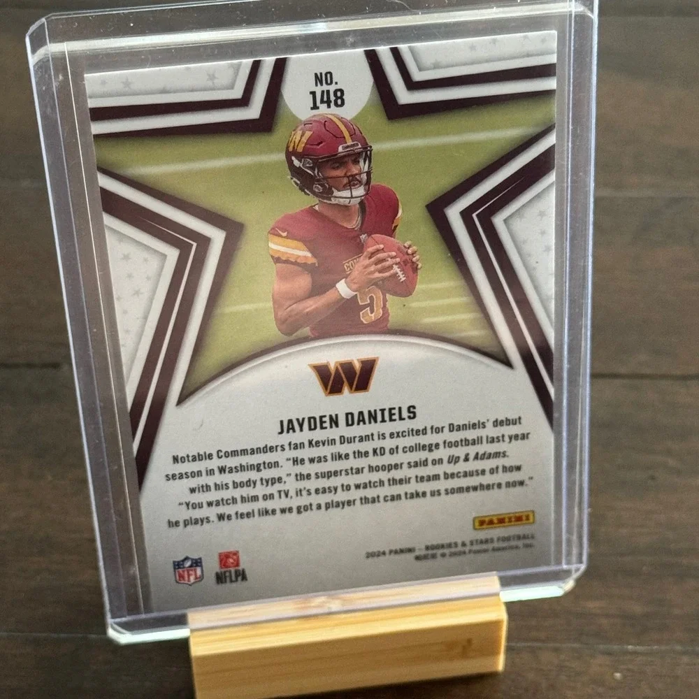 Panini Rookies & Stars Football Card Jayden Daniels Burgundy 2024 RC #148